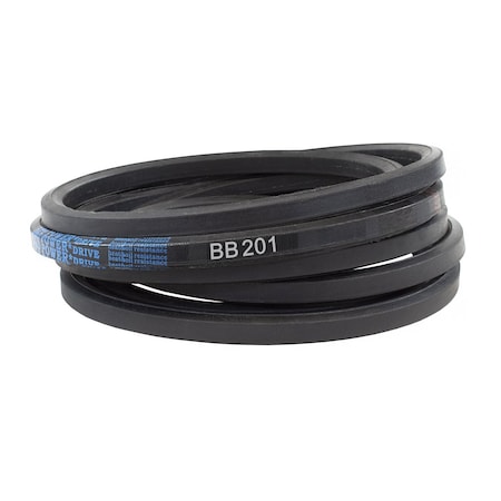 D&D BB201 Double-Sided V-Belt, 205 3/5 in Outside Length, 21/32 in Top Width, 17/32 in Thickness, 1 Ribs BB201
